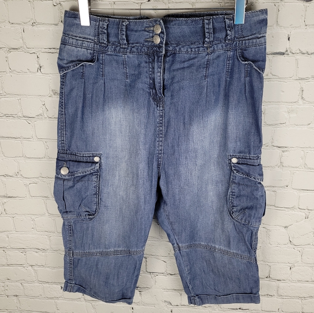CARS | high waist cargo denim jean shorts